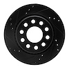 633-73013L Drilled/Slotted Brake Rotor [Black], 1990-1997 Audi/Volkswagen, Position: Rear Left - image 1