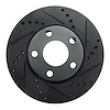 633-73014R Drilled/Slotted Brake Rotor [Black], 1990-1997 Audi/Volkswagen, Position: Front Right - image 1