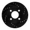 633-73016R Drilled/Slotted Brake Rotor [Black], 1990-1991 Audi/Volkswagen, Position: Front Right - image 1