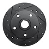 633-73017L Drilled/Slotted Brake Rotor [Black], 1996-2008 Audi/Volkswagen, Position: Rear Left - image 1