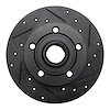 633-73017R Drilled/Slotted Brake Rotor [Black], 1996-2008 Audi/Volkswagen, Position: Rear Right - image 1