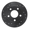 633-73018L Drilled/Slotted Brake Rotor [Black], 1998-2001 Audi/Volkswagen, Position: Rear Left - image 1