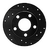 633-73018R Drilled/Slotted Brake Rotor [Black], 1998-2001 Audi/Volkswagen, Position: Rear Right - image 1