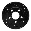 633-73021R Drilled/Slotted Brake Rotor [Black], 1999-2002 Audi/Volkswagen, Position: Rear Right - image 1