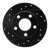 633-73022L Drilled/Slotted Brake Rotor [Black], 1999-2005 Audi/Volkswagen, Position: Rear Left - image 1
