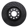 633-73023R Drilled/Slotted Brake Rotor [Black], 1999-2004 Audi/Volkswagen, Position: Front Right - image 1