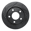 633-73024L Drilled/Slotted Brake Rotor [Black], 2000-2002 Audi/Volkswagen, Position: Rear Left - image 1