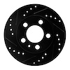 633-73025L Drilled/Slotted Brake Rotor [Black], 2001-2006 Audi/Volkswagen, Position: Rear Left - image 1