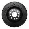 633-73026R Drilled/Slotted Brake Rotor [Black], 2001-2003 Audi/Volkswagen, Position: Front Right - image 1