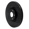 633-73031L Drilled/Slotted Brake Rotor [Black], 2004-2009 Audi/Volkswagen, Position: Front Left - image 2