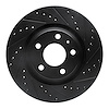 633-73032R Drilled/Slotted Brake Rotor [Black], 2004-2009 Audi/Volkswagen, Position: Rear Right - image 1