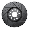 633-73036R Drilled/Slotted Brake Rotor [Black], 1998-2009 Audi/Volkswagen, Position: Front Right - image 1