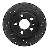 633-73037R Drilled/Slotted Brake Rotor [Black], 2000-2009 Audi/Volkswagen, Position: Rear Right - image 1