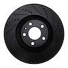633-73038R Drilled/Slotted Brake Rotor [Black], 2005-2011 Audi/Volkswagen, Position: Front Right - image 1