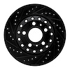 633-73040L Drilled/Slotted Brake Rotor [Black], 2004-2010 Audi/Volkswagen, Position: Rear Left - image 1