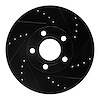 633-73041R Drilled/Slotted Brake Rotor [Black], 1992-2008 Audi/Volkswagen, Position: Front Right - image 1