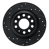 633-73042L Drilled/Slotted Brake Rotor [Black], 2005-2011 Audi/Volkswagen, Position: Rear Left - image 1