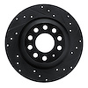 633-73042R Drilled/Slotted Brake Rotor [Black], 2005-2011 Audi/Volkswagen, Position: Rear Right - image 1