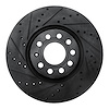 633-73044L Drilled/Slotted Brake Rotor [Black], 1997-2006 Audi/Volkswagen, Position: Front Left - image 1