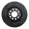 633-73044R Drilled/Slotted Brake Rotor [Black], 1997-2006 Audi/Volkswagen, Position: Front Right - image 1