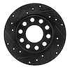 633-73045L Drilled/Slotted Brake Rotor [Black], 2000-2008 Audi/Volkswagen, Position: Rear Left - image 1