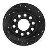 633-73045R Drilled/Slotted Brake Rotor [Black], 2000-2008 Audi/Volkswagen, Position: Rear Right - image 1