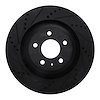 633-73051L Drilled/Slotted Brake Rotor [Black], 2007-2011 Audi/Volkswagen, Position: Rear Left - image 1