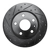633-73053L Drilled/Slotted Brake Rotor [Black], 2008-2015 Audi/Volkswagen, Position: Rear Left - image 1