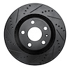 633-73055L Drilled/Slotted Brake Rotor [Black], 2008-2015 Audi/Volkswagen, Position: Rear Left - image 1