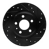 633-73061R Drilled/Slotted Brake Rotor [Black], Fits Select Audi/Volkswagen, Position: Rear Right - image 1