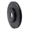 633-73064R Drilled/Slotted Brake Rotor [Black], 2012-2018 Audi/Volkswagen, Position: Front Right - image 2