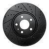 633-73065R Drilled/Slotted Brake Rotor [Black], 2011-2017 Audi/Volkswagen, Position: Front Right - image 1