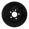 633-73066L Drilled/Slotted Brake Rotor [Black], Fits Select Multiple Makes/Models, Position: Rear Left