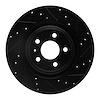 633-73066R Drilled/Slotted Brake Rotor [Black], Fits Select Multiple Makes/Models, Position: Rear Right