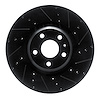 633-73069R Drilled/Slotted Brake Rotor [Black], 2012-2015 Audi/Volkswagen, Position: Front Right - image 1