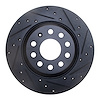 633-73082R Drilled/Slotted Brake Rotor [Black], Fits Select Audi/Volkswagen, Position: Rear Right - image 1