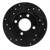 633-74000L Drilled/Slotted Brake Rotor [Black], 1973-2009 Audi/Volkswagen, Position: Front Left