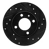 633-74000R Drilled/Slotted Brake Rotor [Black], 1973-2009 Audi/Volkswagen, Position: Front Right