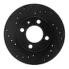 633-74004L Drilled/Slotted Brake Rotor [Black], 1980-2009 Audi/Volkswagen, Position: Front Left