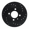 633-74004R Drilled/Slotted Brake Rotor [Black], 1980-2009 Audi/Volkswagen, Position: Front Right - image 1