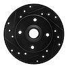633-74005L Drilled/Slotted Brake Rotor [Black], 1985-2002 Audi/Volkswagen, Position: Rear Left - image 1