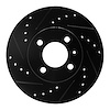 633-74006L Drilled/Slotted Brake Rotor [Black], 1986-2008 Audi/Volkswagen, Position: Front Left - image 1
