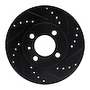 633-74006R Drilled/Slotted Brake Rotor [Black], 1986-2008 Audi/Volkswagen, Position: Front Right