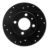 633-74007L Drilled/Slotted Brake Rotor [Black], 1986-1993 Audi/Volkswagen, Position: Rear Left - image 1