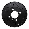633-74007R Drilled/Slotted Brake Rotor [Black], 1986-1993 Audi/Volkswagen, Position: Rear Right - image 1