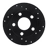 633-74011R Drilled/Slotted Brake Rotor [Black], 1992-2005 Audi/Volkswagen, Position: Rear Right - image 1