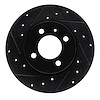 633-74013L Drilled/Slotted Brake Rotor [Black], 1984-1997 Audi/Volkswagen, Position: Front Left - image 1