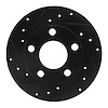 633-74014L Drilled/Slotted Brake Rotor [Black], 1996-2005 Audi/Volkswagen, Position: Rear Left - image 1