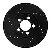 633-74015L Drilled/Slotted Brake Rotor [Black], 1996-1998 Audi/Volkswagen, Position: Front Left - image 1