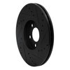 633-74015L Drilled/Slotted Brake Rotor [Black], 1996-1998 Audi/Volkswagen, Position: Front Left - image 4